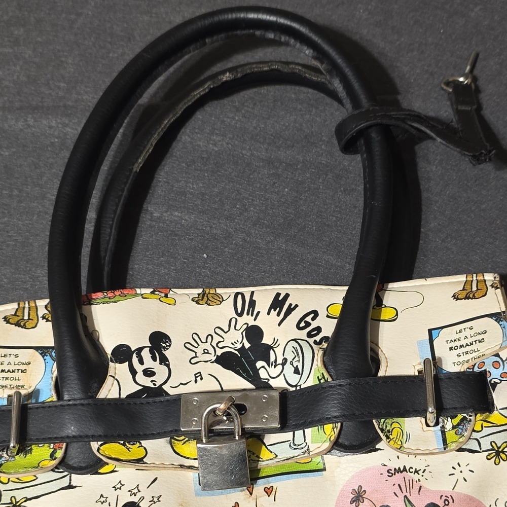 Accessory Innovations Disney Mickey Minnie Pluto Comic Print Medium Handbag - Picture 7 of 13